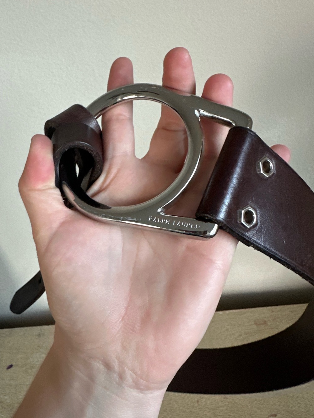 Ralph Lauren Brown Leather O Ring Buckle Strap Belt - Picture 8 of 15